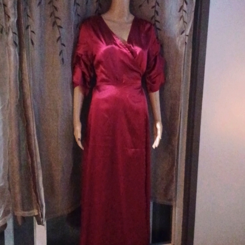 Long silky robe